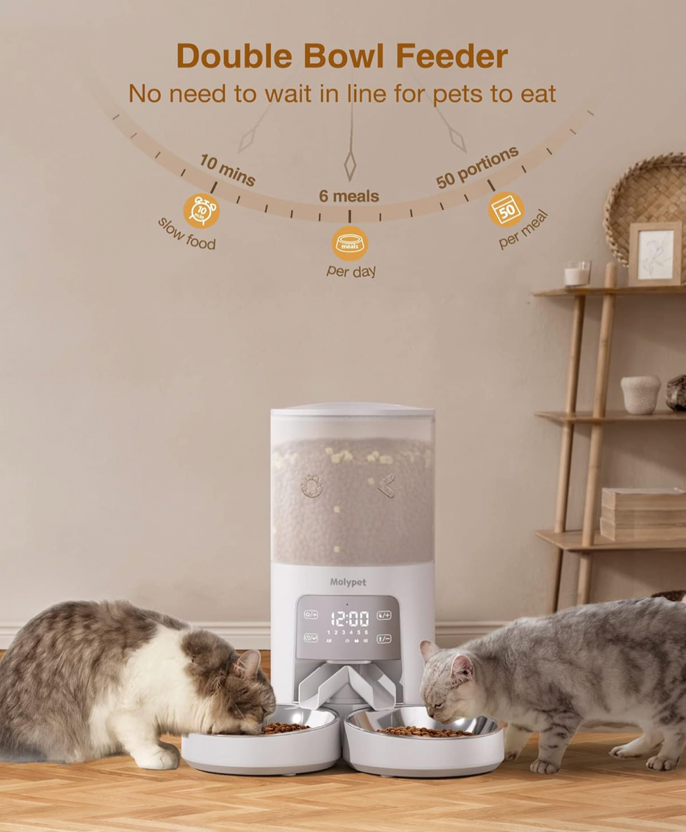 An application scenario or product detail of automatic cat feeder 2 bowls - Image 5