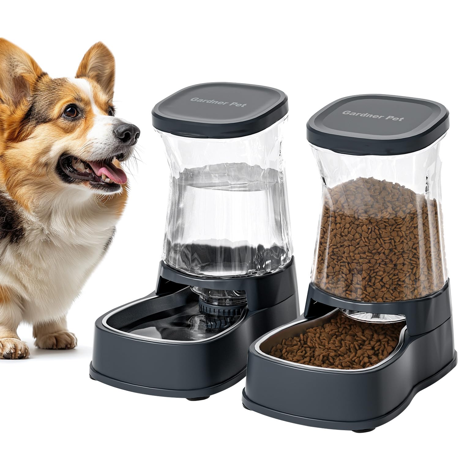 An application scenario or product detail of automatic water and food dispenser for dogs - Image 1