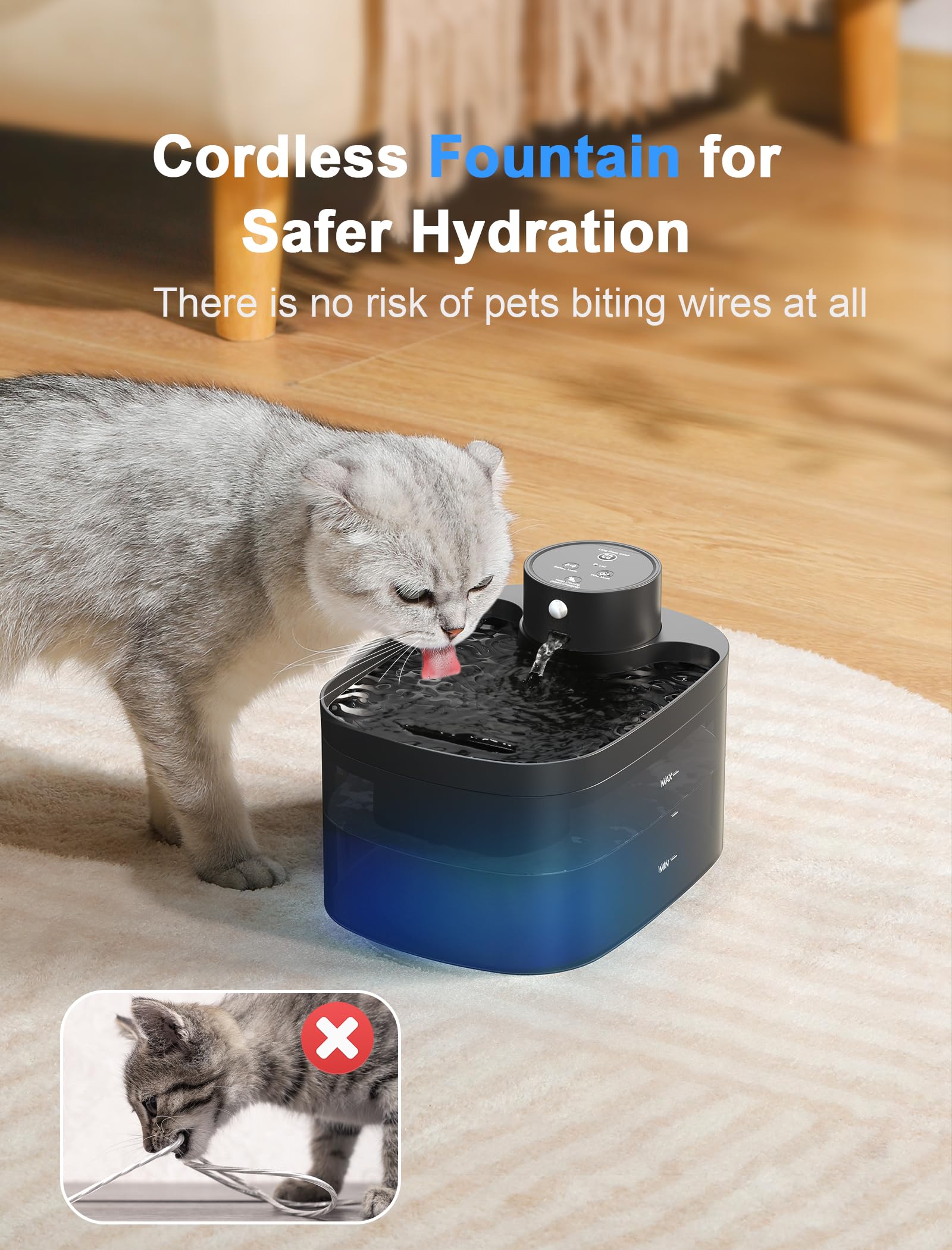 An application scenario or product detail of battery operated cat water fountains - Image 7
