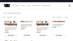 Bearwood Essentials - Three Bowl Elevated Pet Feeder