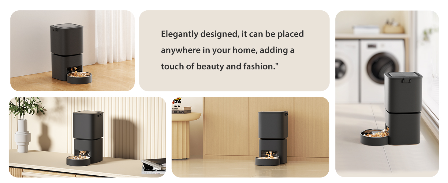 Black Pawbilt 5L Smart Pet Feeder Image