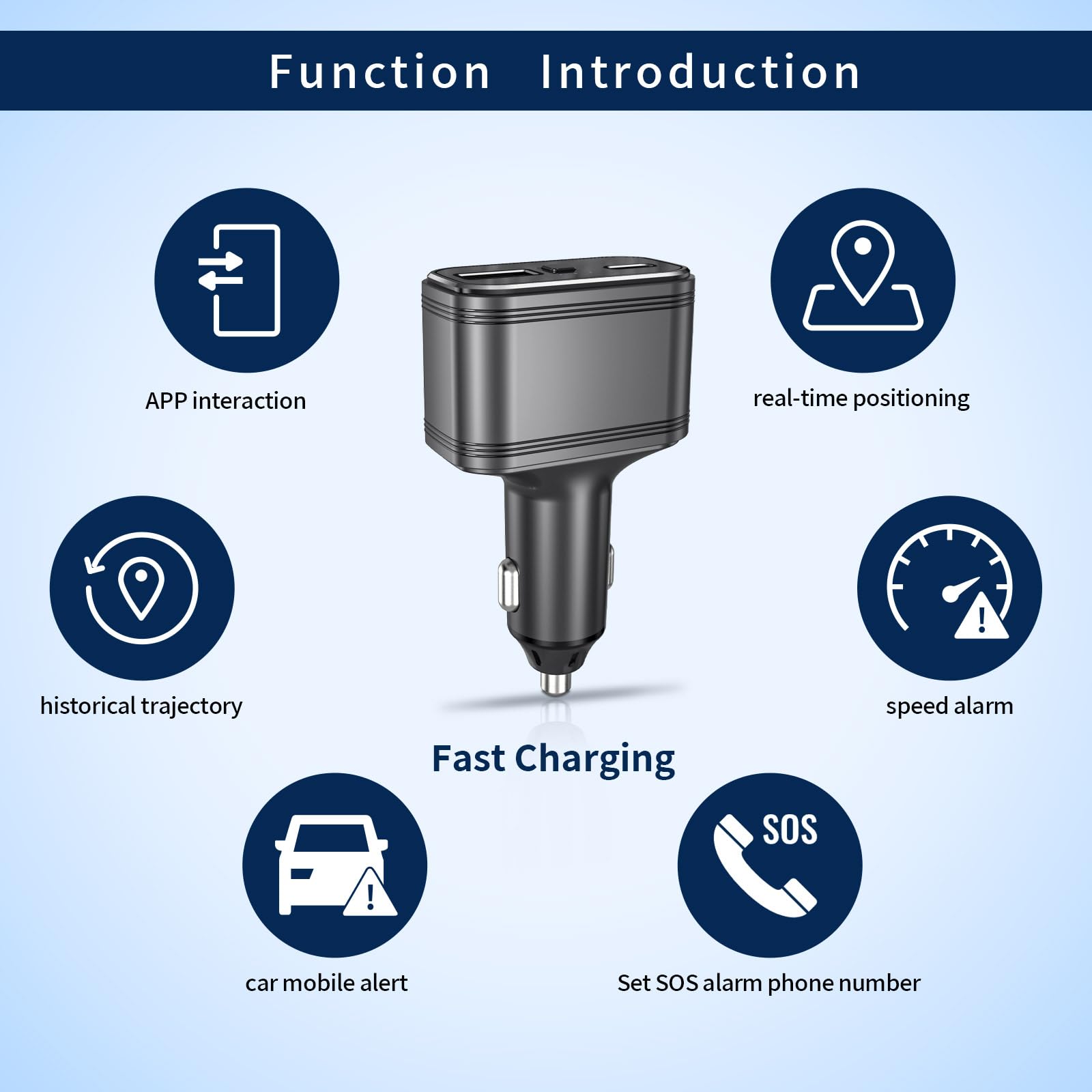An application scenario or product detail of car charger gps tracking device - Image 1