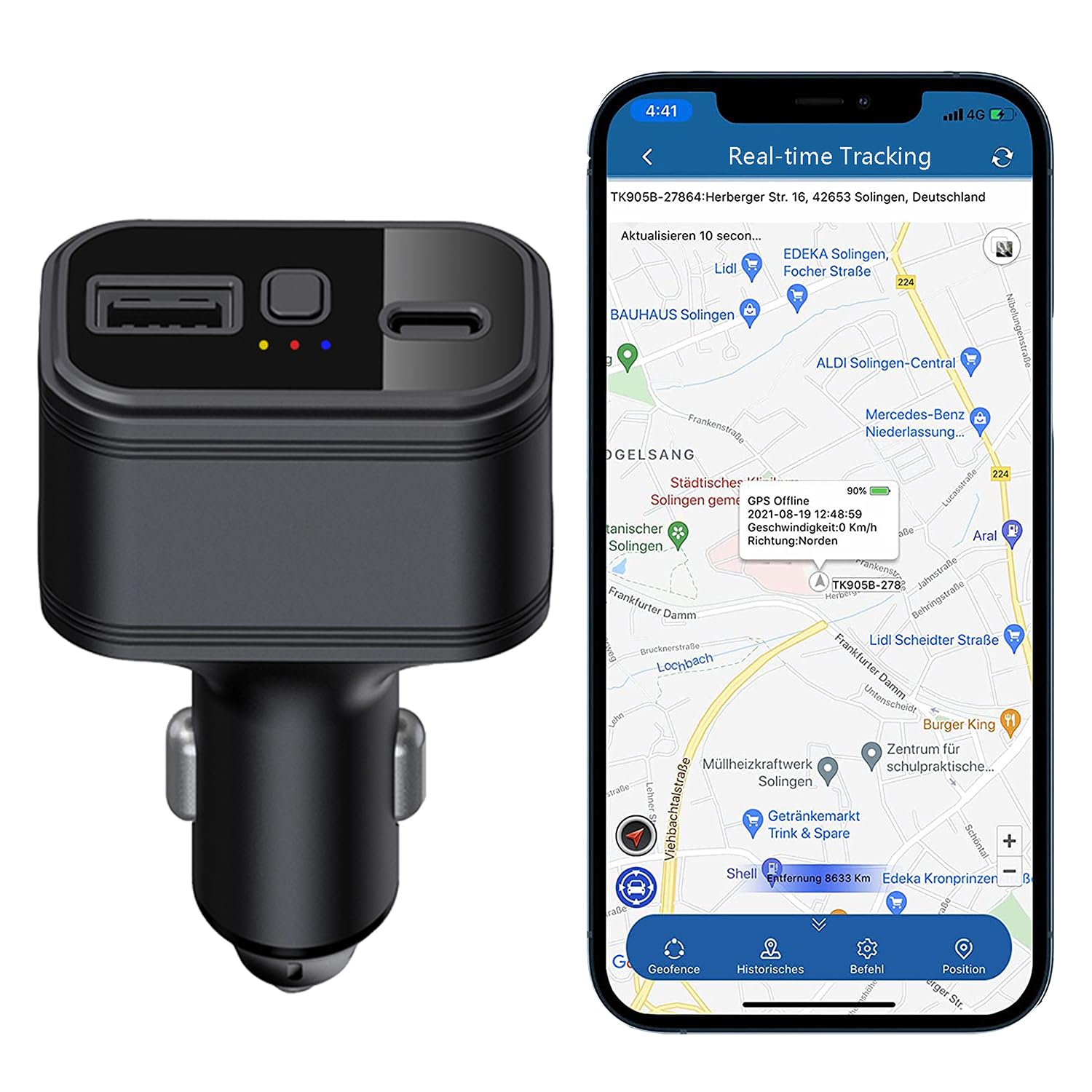 An application scenario or product detail of car charger gps tracking device - Image 8
