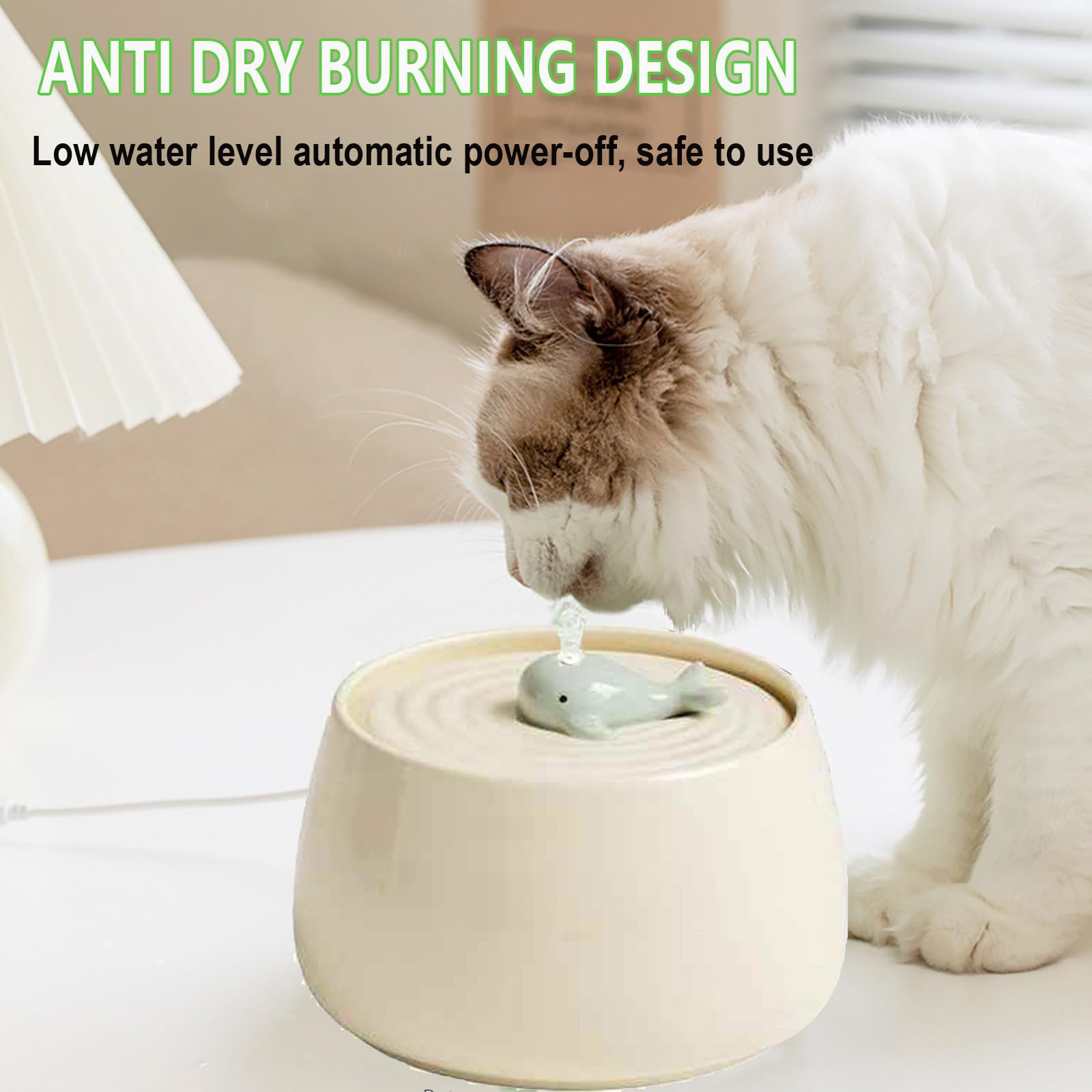 An application scenario or product detail of cat ceramic drinking fountain - Image 6