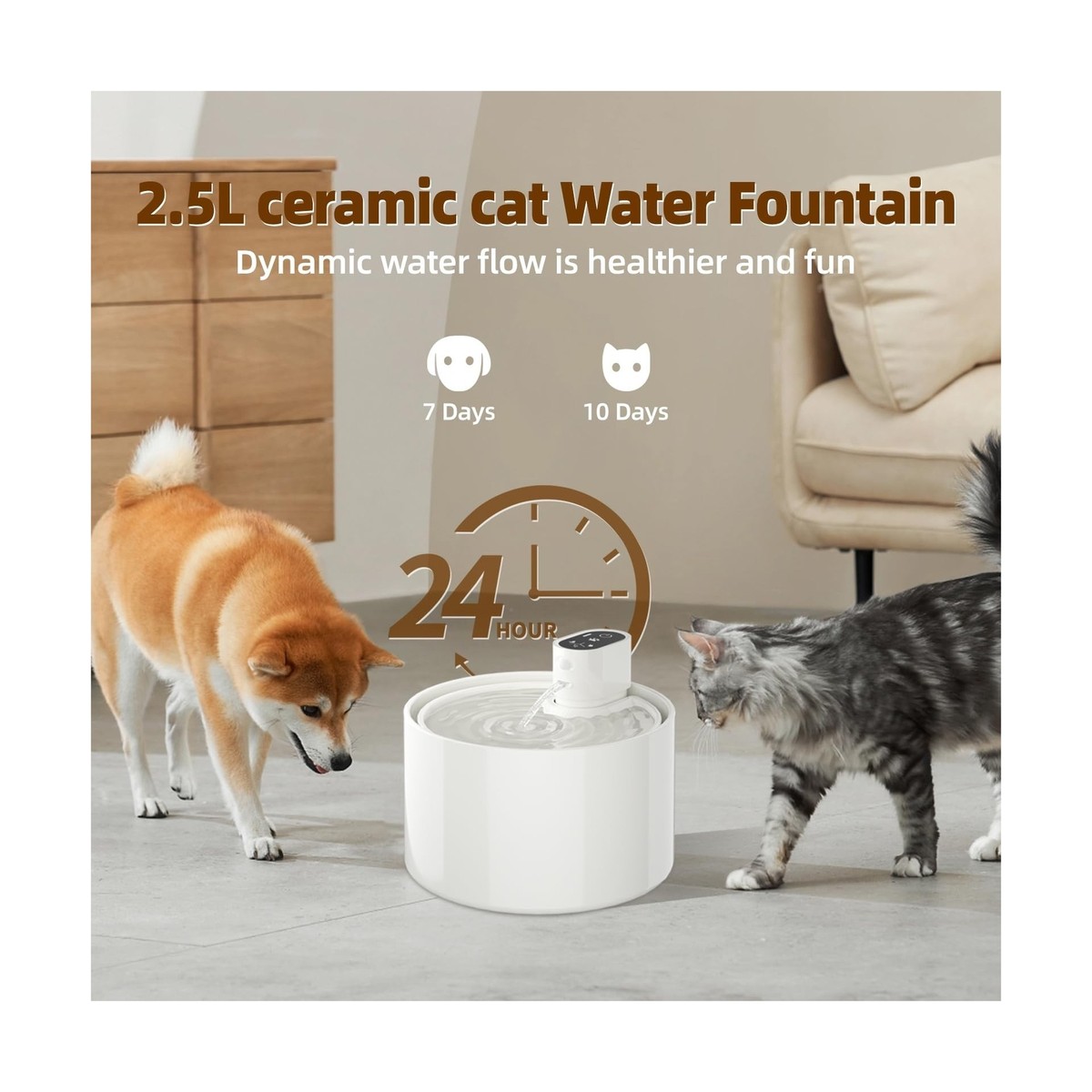 An application scenario or product detail of cat ceramic fountain - Image 18