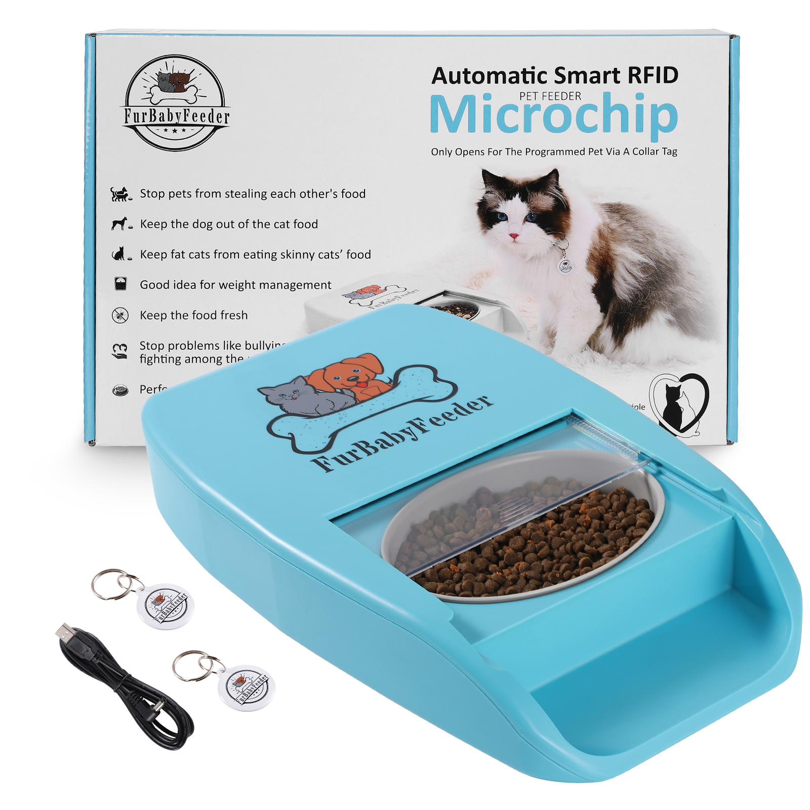 An application scenario or product detail of cat food bowl that opens with collar - Image 10