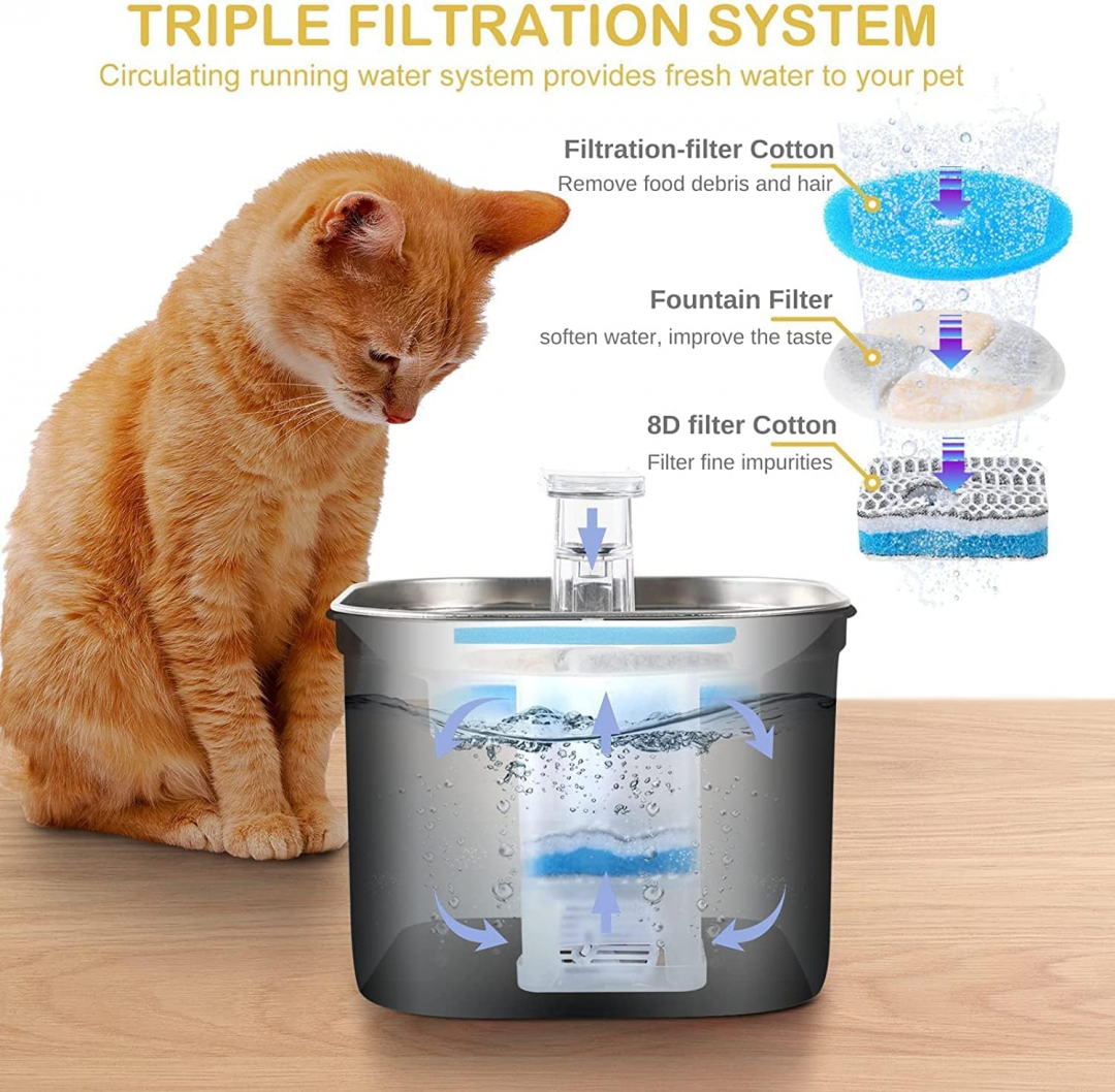 An application scenario or product detail of cat water bowl with filter - Image 2