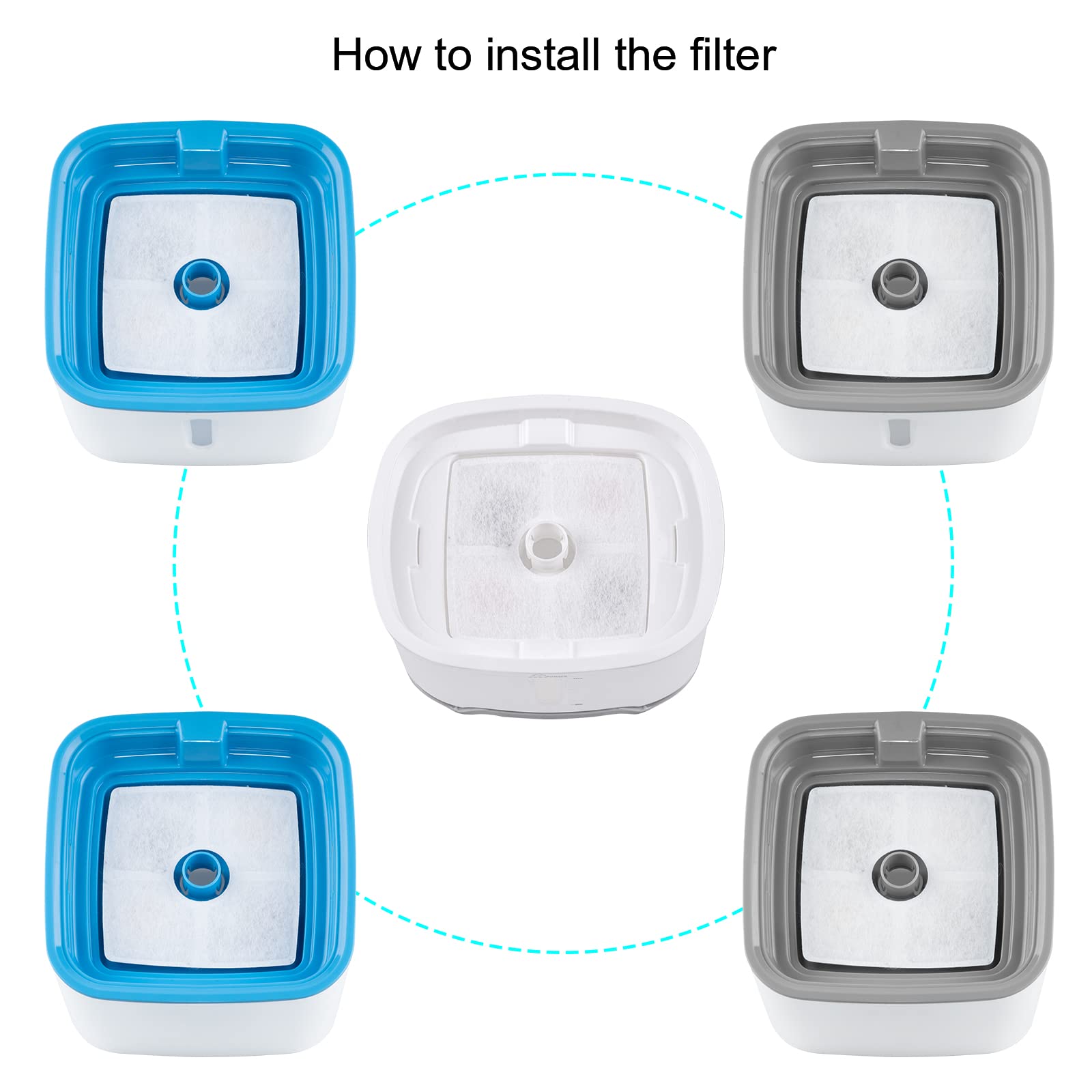 An application scenario or product detail of cat water fountain filter square - Image 3