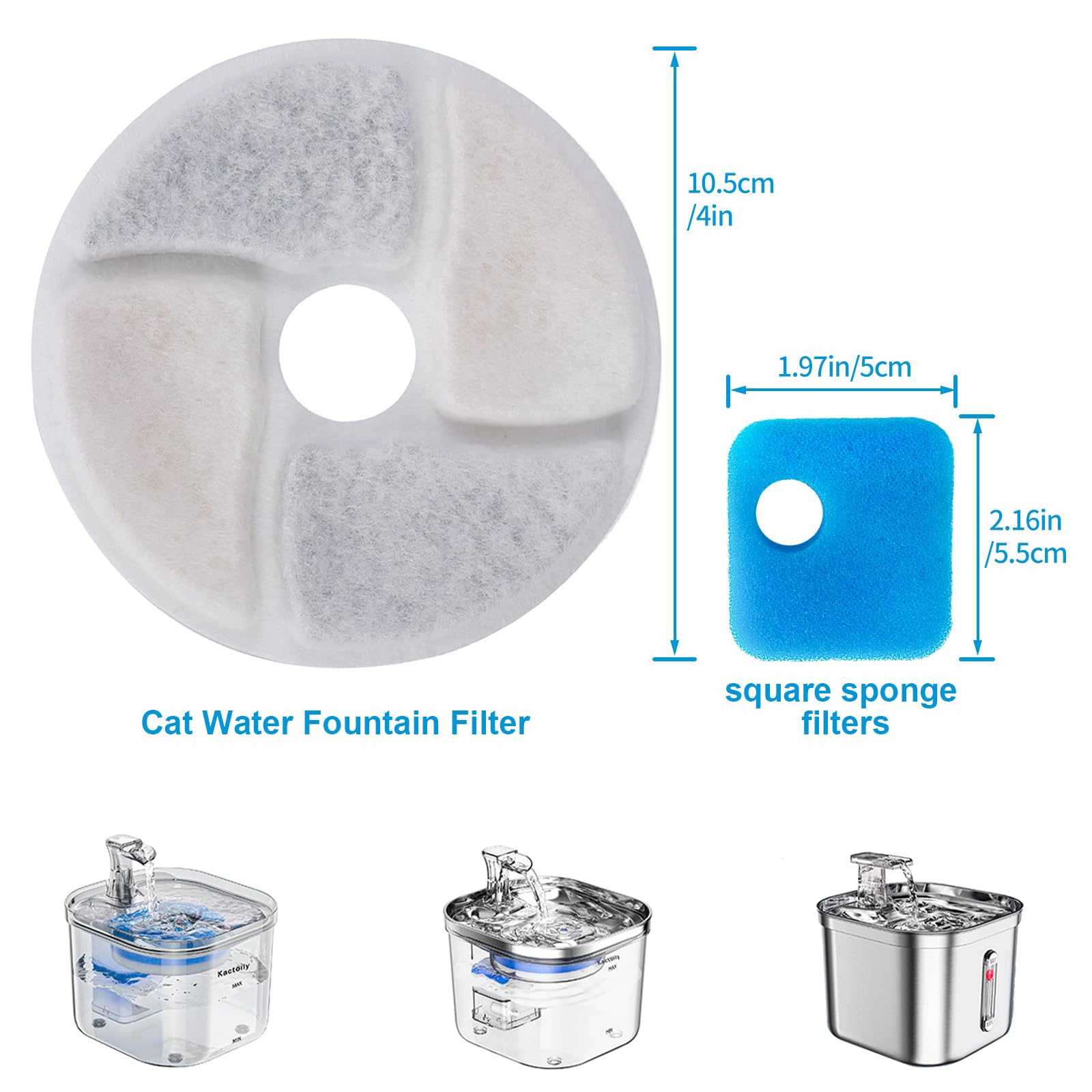 An application scenario or product detail of cat water fountain filter square - Image 9
