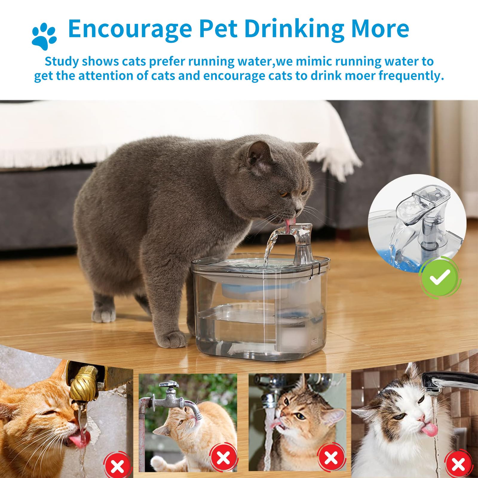 An application scenario or product detail of cat water fountain filter square - Image 17