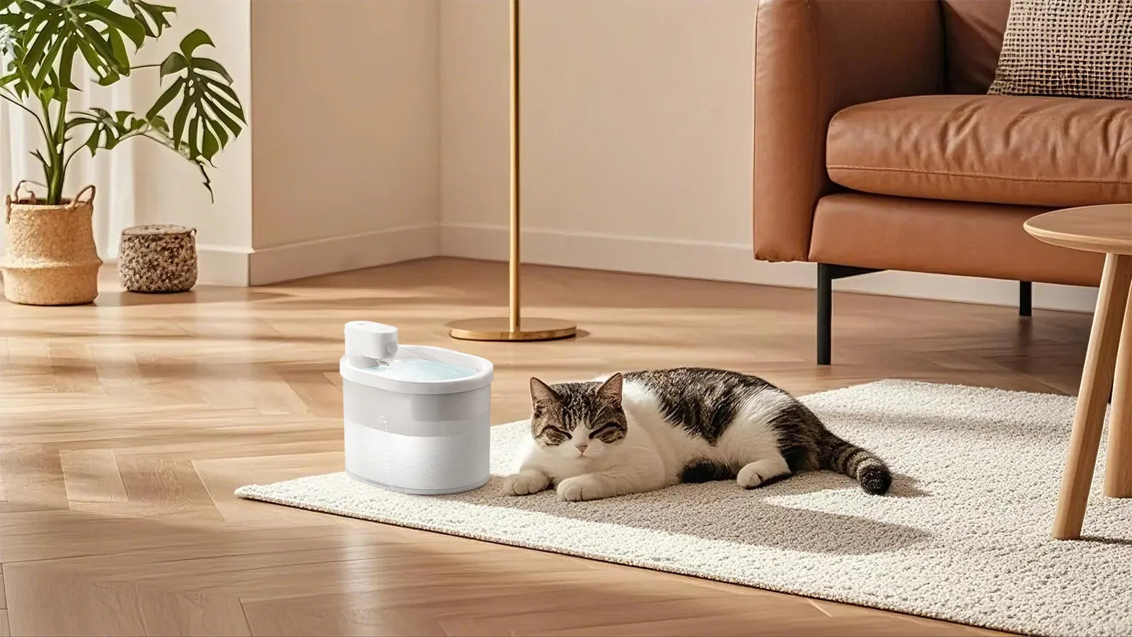 An application scenario or product detail of cat water fountain that doesn t get slimy - Image 3