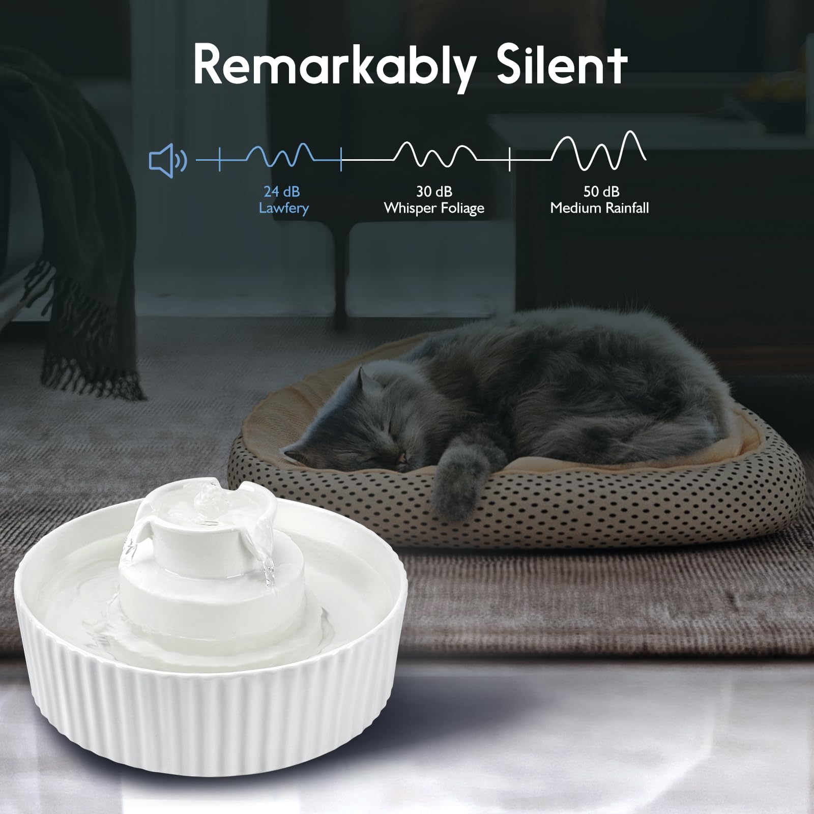 An application scenario or product detail of ceramic water dispenser for cats - Image 4