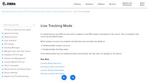 Zebra - Live Tracking Mode
