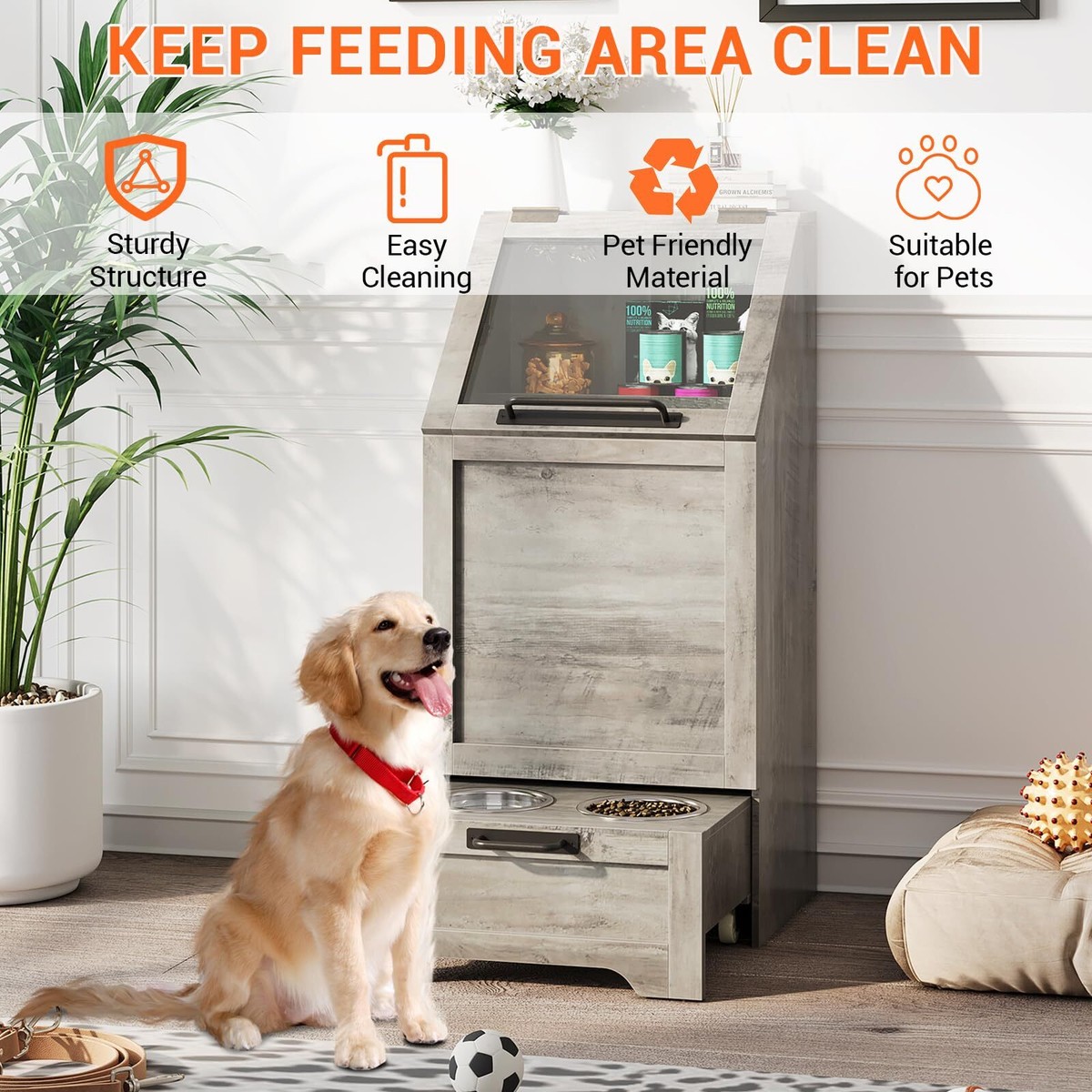 An application scenario or product detail of dog food storage and feeder - Image 11