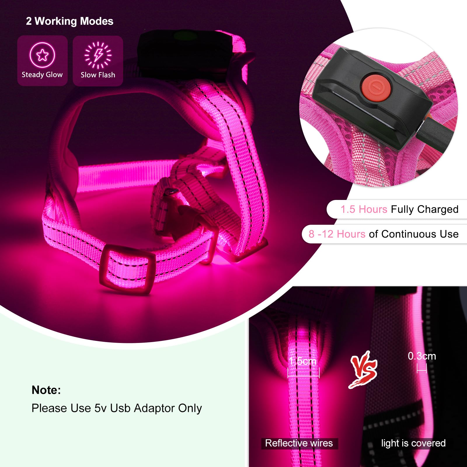 An application scenario or product detail of dog led light vest - Image 13