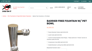 Dog-On-It Parks - ADA Barrier Free Fountain with Pet Bowl