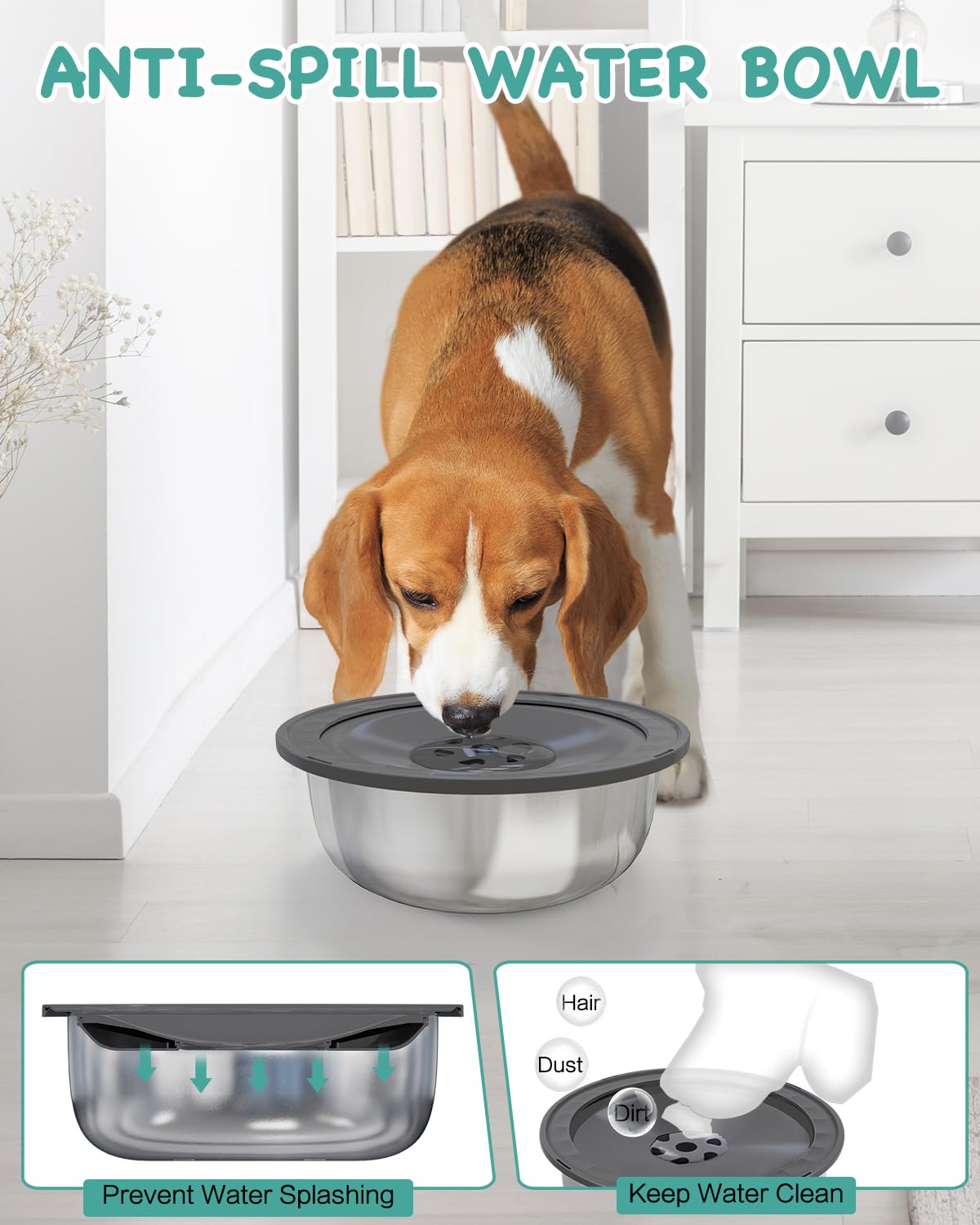 An application scenario or product detail of dog water dish for messy drinkers - Image 14
