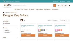 dogIDs - Embroidered Maya Personalized Dog Collar