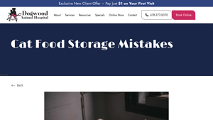 Dogwood Animal Hospital - Cat Food Storage Tips