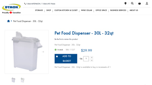 Dymon - Pet Food Dispenser 30L