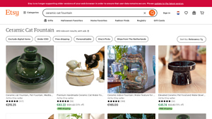 Etsy - Ceramic Cat Fountains