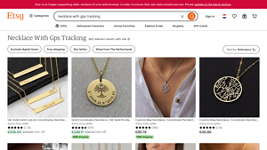 Etsy - GPS Tracking Necklaces
