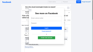 Facebook - Hummingbird Feeder Care