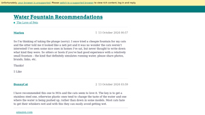 Trusted Housesitters - Recommended Fountain Options