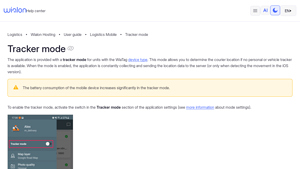 Wialon - Tracker Mode Feature