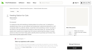 Houzz - Cat Feeding Station with Storage