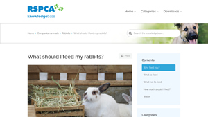 RSPCA - Rabbit Nutrition Guide