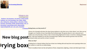 Learn Cat Grooming - Drying Boxes