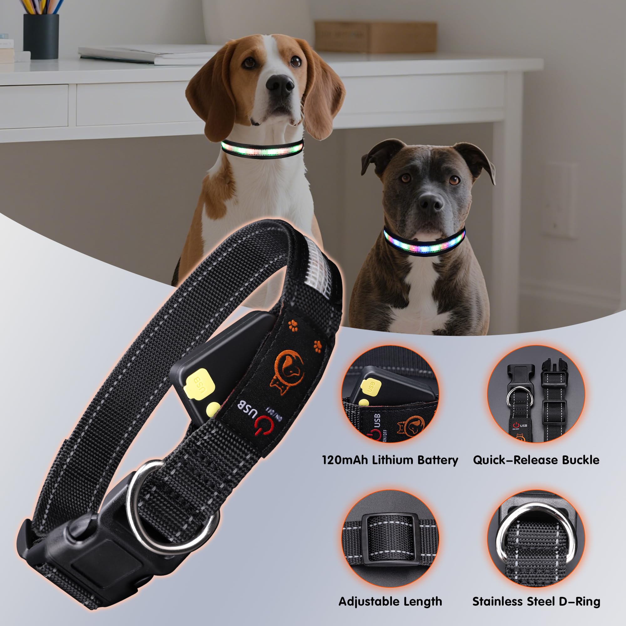 An application scenario or product detail of led lighted dog collar - Image 1