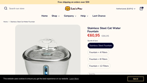 LeosPaw - Stainless Steel Cat Water Fountain