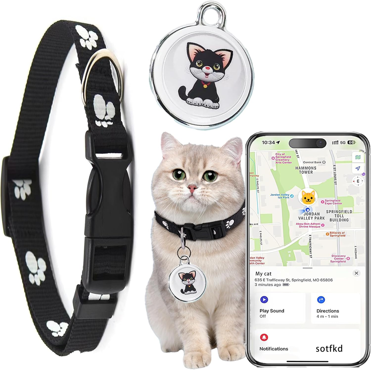 An application scenario or product detail of locator collar for cats - Image 4