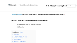 WUIPET - DU4L-WC-01 WIFI Automatic Pet Feeder