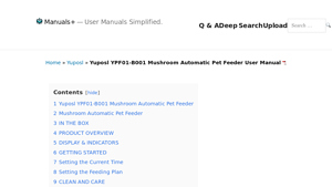 Yuposl - YPF01-B001 Mushroom Automatic Pet Feeder