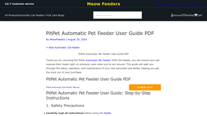 PitPet - Automatic Pet Feeder User Guide