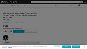 Monoprice - MPM Automatic Microchip Pet Feeder