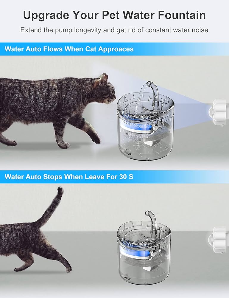 An application scenario or product detail of motion sensor cat water fountain - Image 5