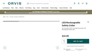 Orvis - LED Rechargeable Safety Dog Collar