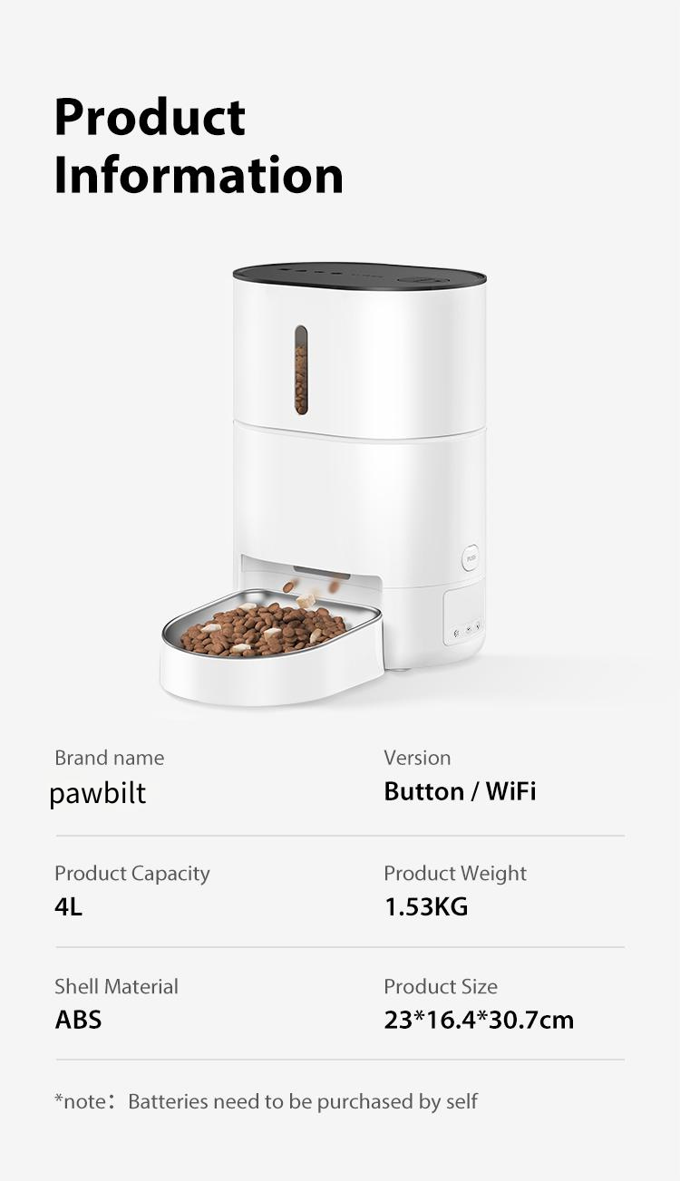 Pawbilt 4L Smart Automatic Pet Feeder with Voice Control Image