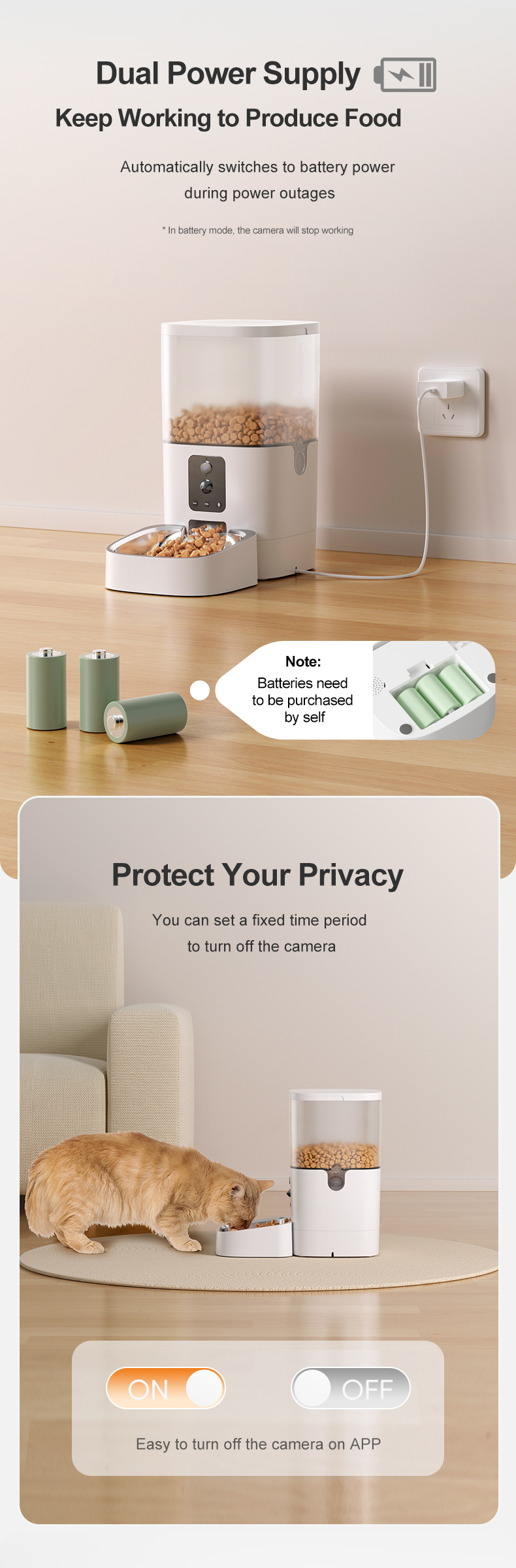 Pawbilt AI Dual-Camera Smart Pet Feeder with Motion Detection 