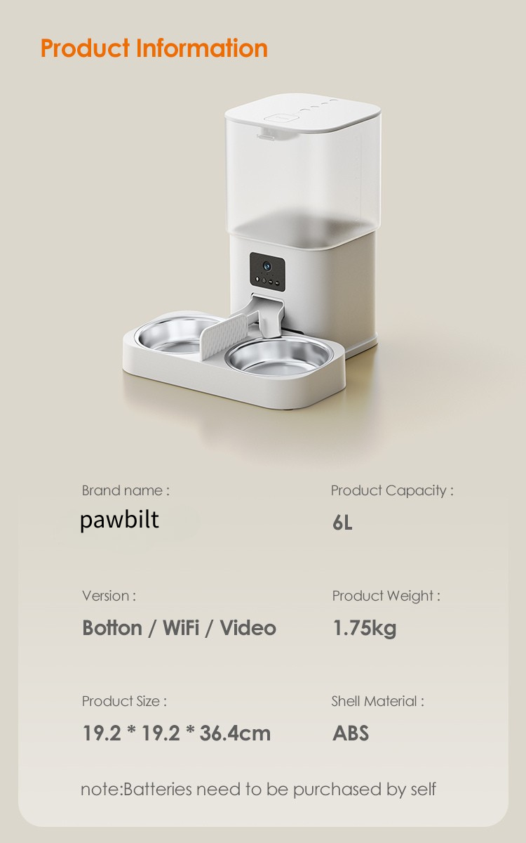 Pawbilt Dual-Bowl Smart Pet Feeder Description Image