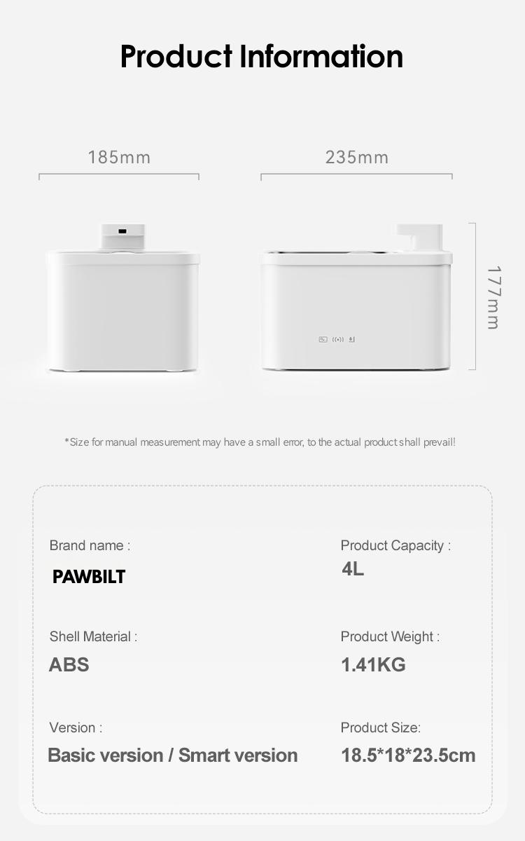 Pawbilt Wireless 4L Smart Pet Water Fountain Main Image
