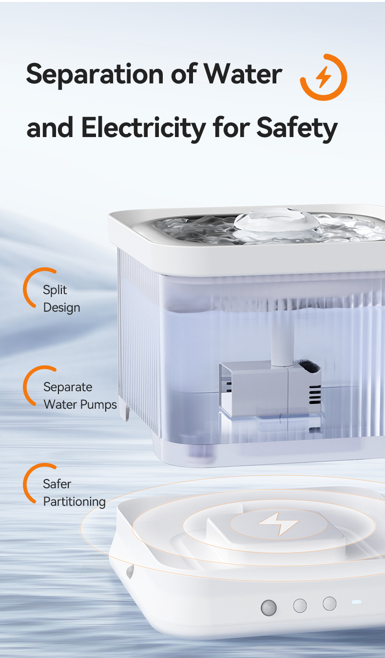 Pawbilt Wireless Rechargeable Smart Pet Water Fountain Main Image