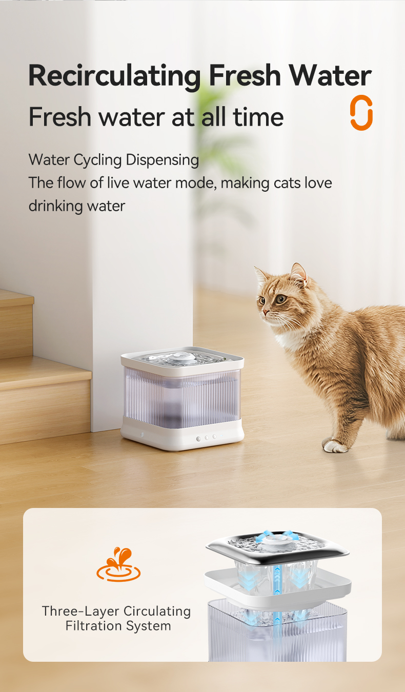 Pawbilt Wireless Rechargeable Smart Pet Water Fountain Main Image