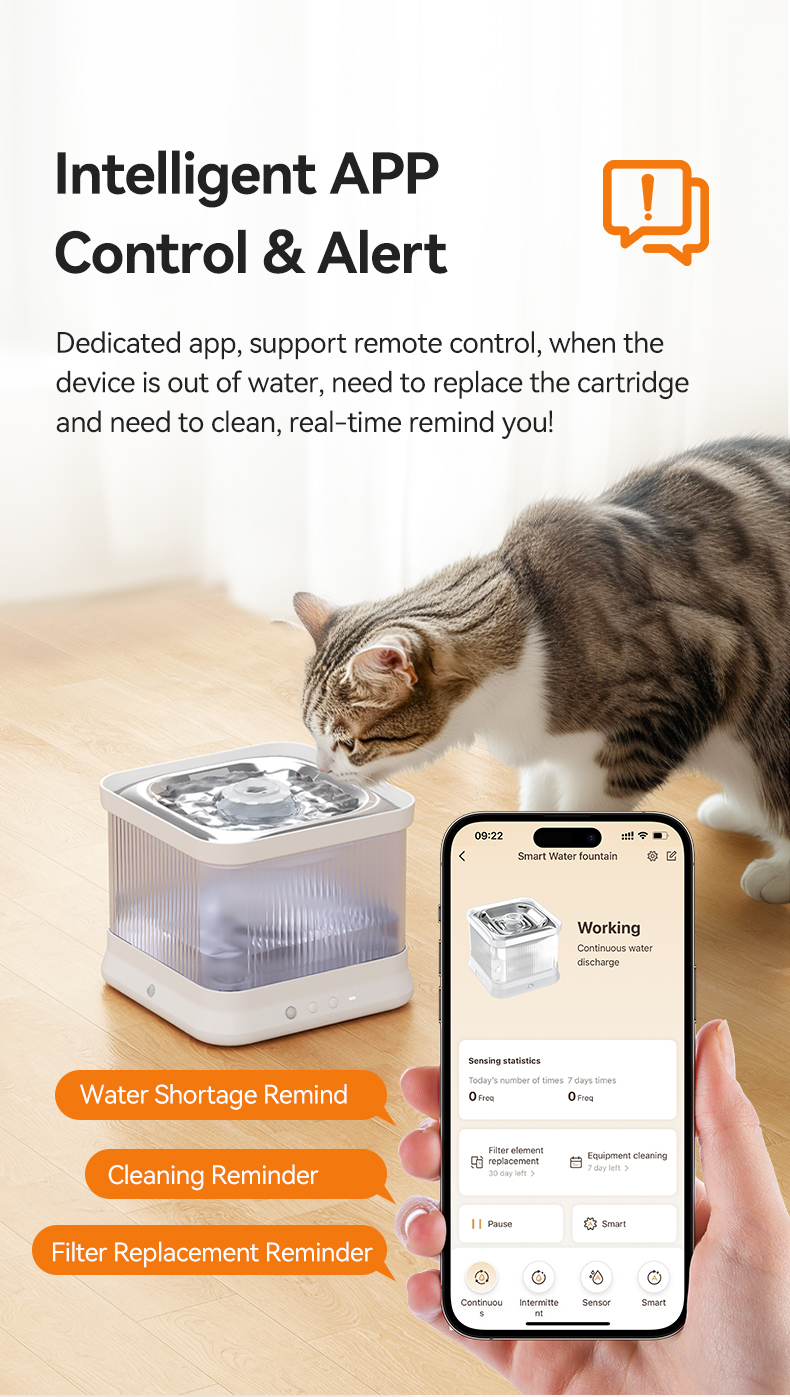 Pawbilt Wireless Rechargeable Smart Pet Water Fountain Main Image