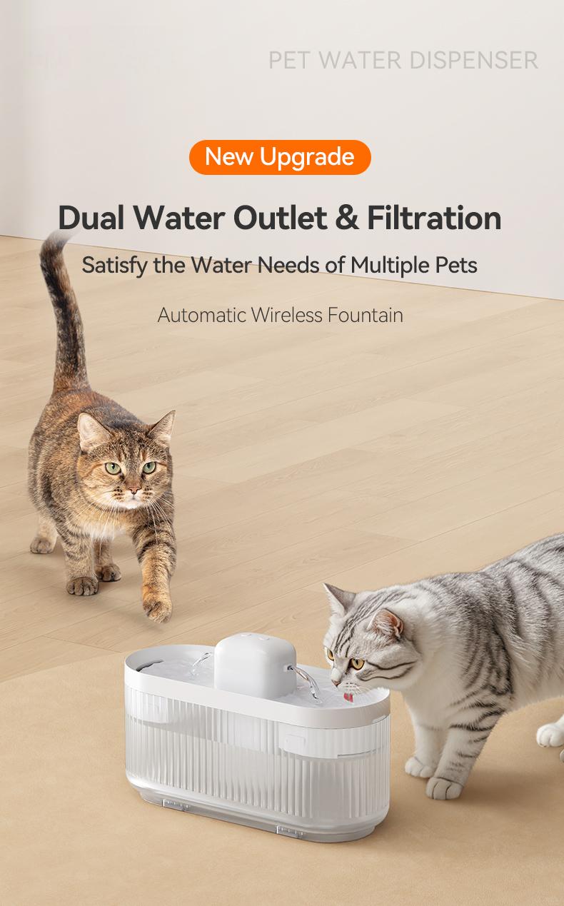 Pawbilt Wireless Smart Dual-Outlet Pet Water Fountain Image