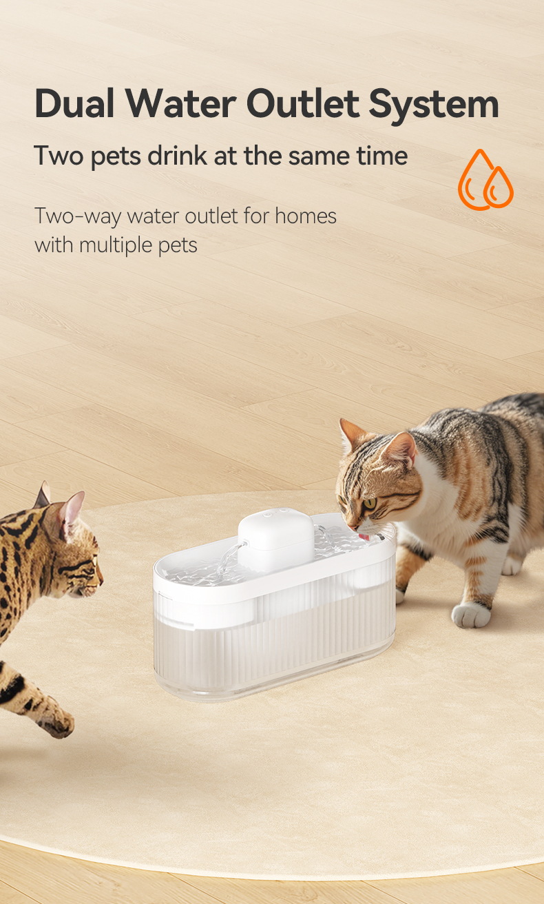 Pawbilt Wireless Smart Dual-Outlet Pet Water Fountain Image